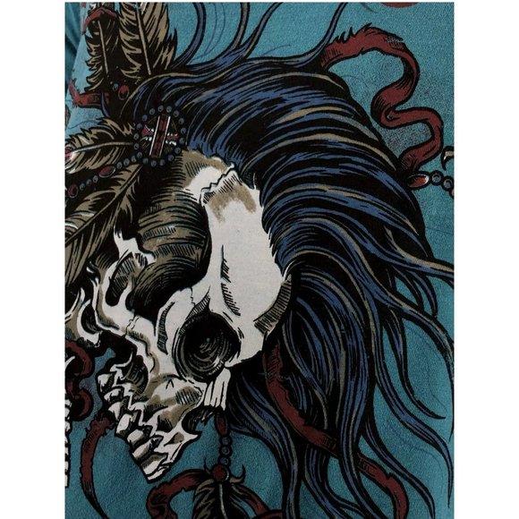 AFFLICTION Men's T-shirt BATTLE CRY Dark Teal Biker MMA S-5XL - Picture 5 of 6